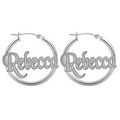Alison & Ivy Textured Hoop Name Earrings - 25 mm